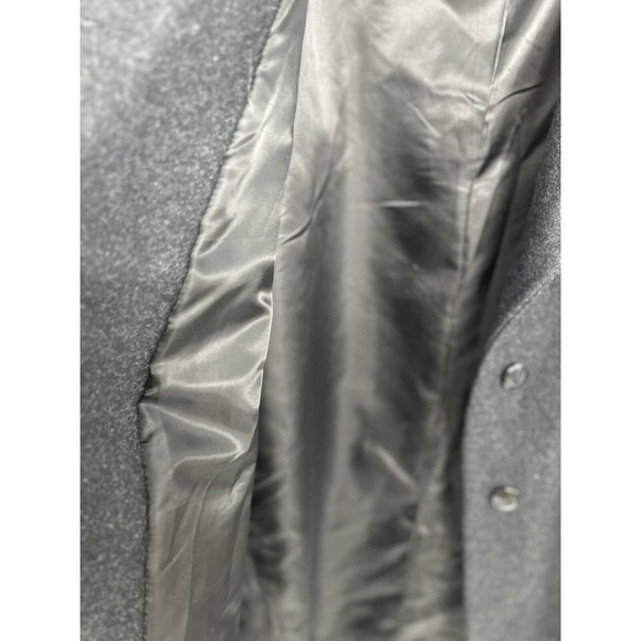 STEPHANIE MATTHEWS CHARCOAL GRAY soft 100% WOOL Coat Women Size 10 P (Flaw) - Picture 15 of 16